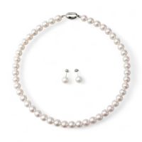 あこや真珠 ネックレス セット(ピアス/イヤリング付き) 8.5-9.0mm B～CB～CB～C 《冠婚葬祭におすすめ》 本真珠 2点セット[n2][人気 ロングセラー]（パールネックレス 真珠ネックレス）（冠婚葬祭 フォーマル 入学式 卒業式 成人式）