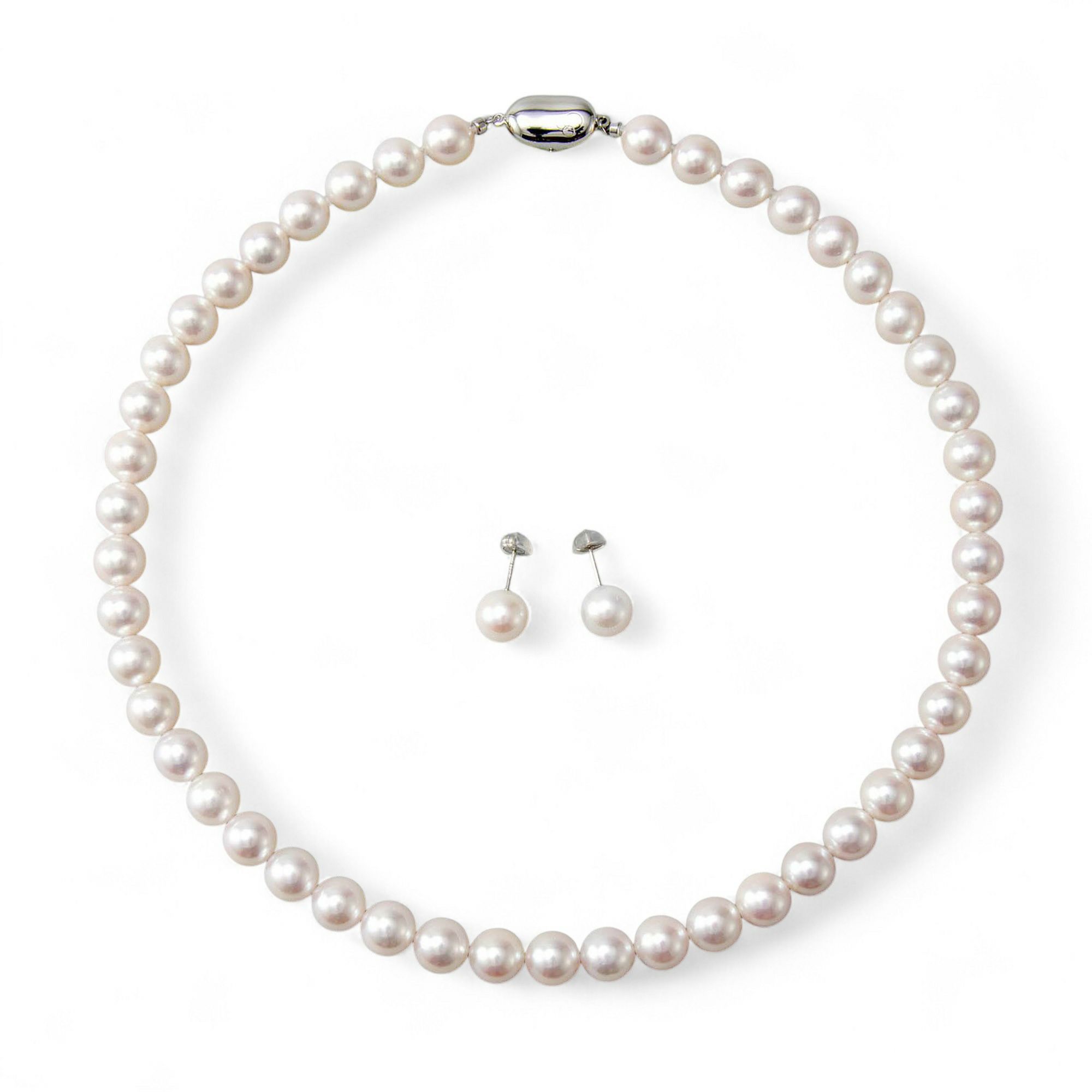 あこや真珠 ネックレス セット(ピアス/イヤリング付き) 8.5-9.0mm B～CB～CB～C 《冠婚葬祭におすすめ》 本真珠 2点セット[n2][人気 ロングセラー]（パールネックレス 真珠ネックレス）（冠婚葬祭 フォーマル 入学式 卒業式 成人式）