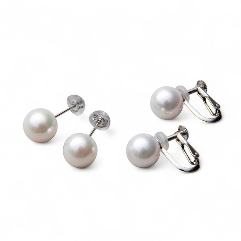 あこや真珠 ネックレス セット(ピアス/イヤリング付き) 8.5-9.0mm B～CB～CB～C 《冠婚葬祭におすすめ》 本真珠 2点セット[n2][人気 ロングセラー]（パールネックレス 真珠ネックレス）（冠婚葬祭 フォーマル 入学式 卒業式 成人式）