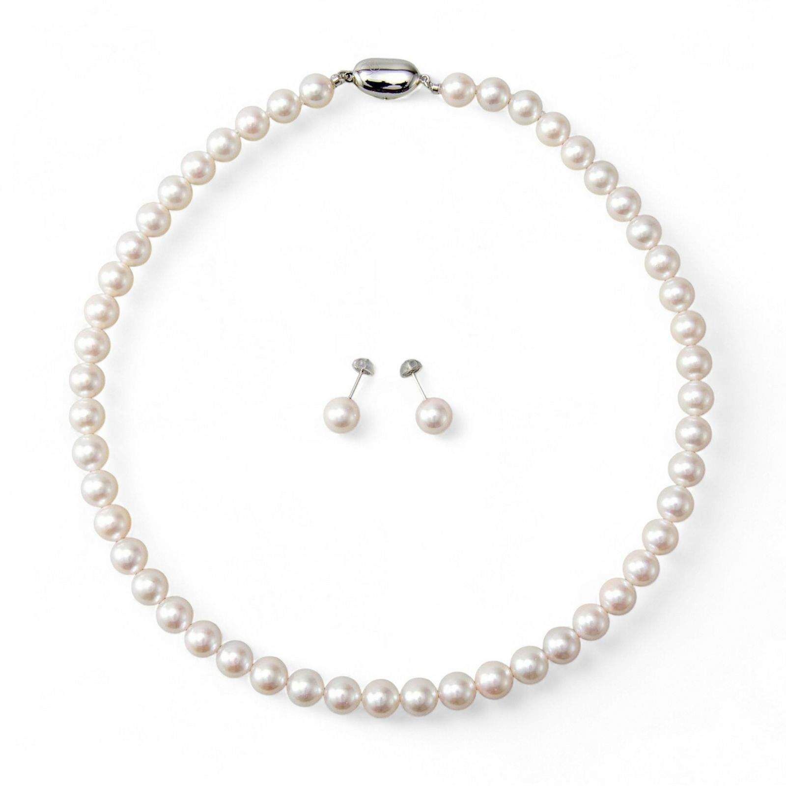あこや真珠 ネックレス セット(ピアス/イヤリング付き) 8.0-8.5mm　B～CB～CB～C 《冠婚葬祭におすすめ》 本真珠 2点セット[n2][当店人気No.1 ロングセラー]（パールネックレス 真珠ネックレス）（冠婚葬祭 フォーマル 入学式 卒業式 成人式）