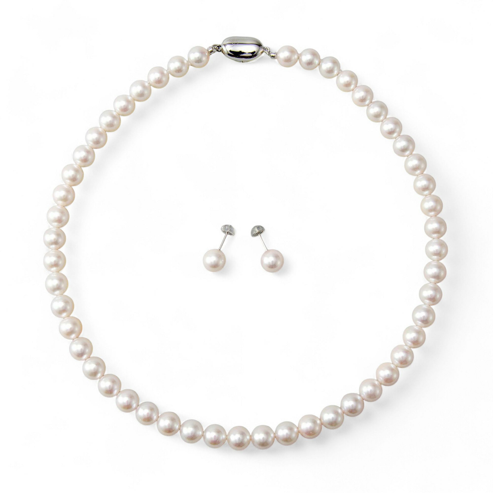 あこや真珠 ネックレス セット(ピアス/イヤリング付き) 8.0-8.5mm　B～CB～CB～C 《冠婚葬祭におすすめ》 本真珠 2点セット[n2][当店人気No.1 ロングセラー]（パールネックレス 真珠ネックレス）（冠婚葬祭 フォーマル 入学式 卒業式 成人式）