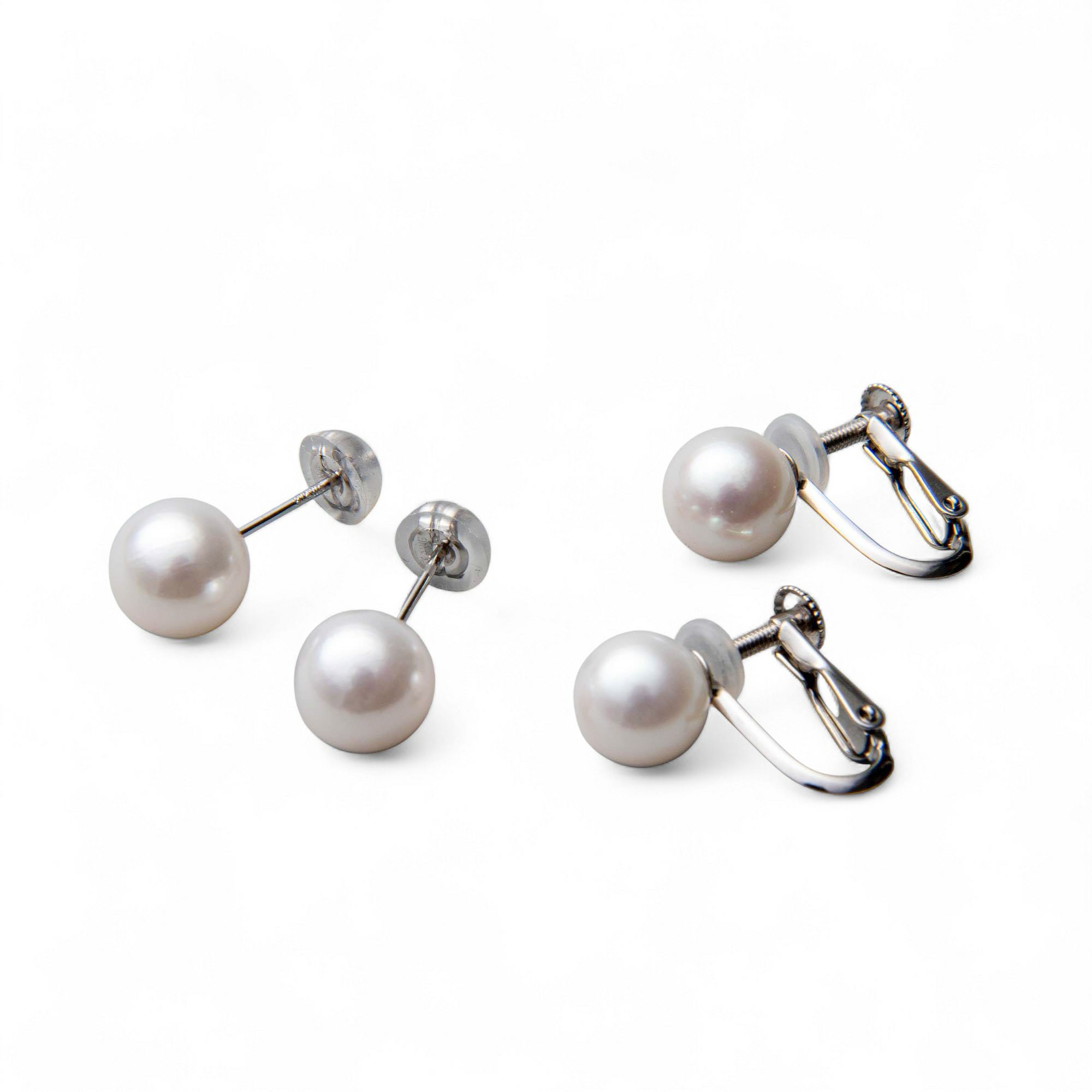 あこや真珠 ネックレス セット(ピアス/イヤリング付き) 7.5-8.0mm　B～CB～CB～C 《冠婚葬祭におすすめ》 本真珠 2点セット[n2][当店人気No.1 ロングセラー]（パールネックレス 真珠ネックレス）（冠婚葬祭 フォーマル 入学式 卒業式 成人式）