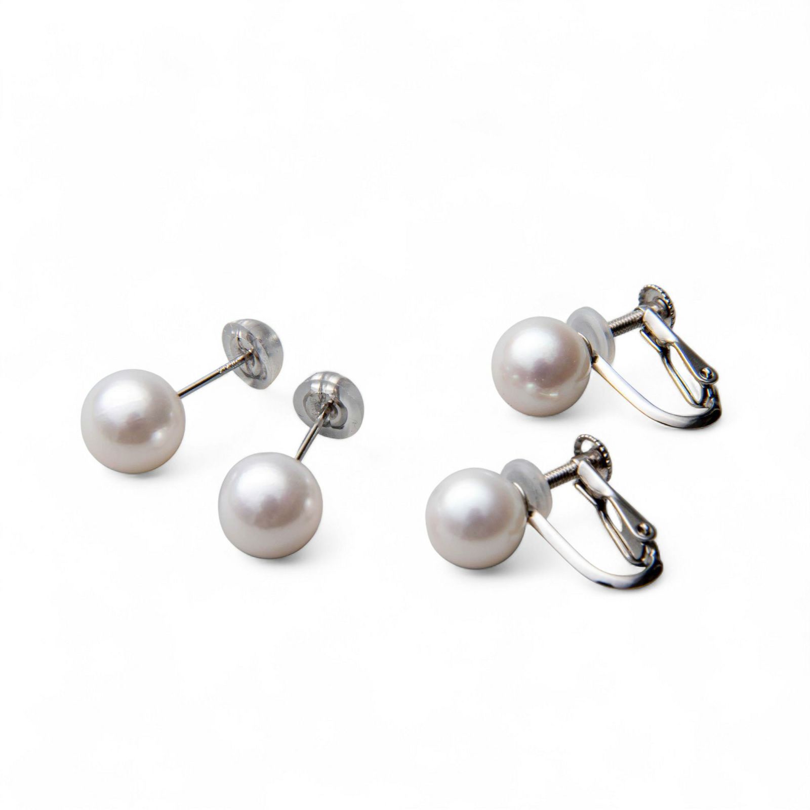 あこや真珠 ネックレス セット(ピアス/イヤリング付き) 7.5-8.0mm　B～CB～CB～C 《冠婚葬祭におすすめ》 本真珠 2点セット[n2][当店人気No.1 ロングセラー]（パールネックレス 真珠ネックレス）（冠婚葬祭 フォーマル 入学式 卒業式 成人式）