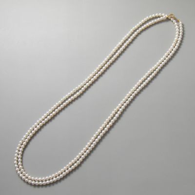 淡水真珠 ロングパールネックレス 120cm(3倍ロング) 4.0-5.0mm A～BB ポテト 引き輪(silver) [n4][11-972][120cm ロング][人気 ロングセラー]（真珠 ネックレス ベビーパール）（普段使い 大人カジュアル）