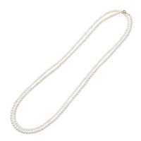 淡水真珠 ロングパールネックレス 120cm(3倍ロング) 4.0-5.0mm A～BB ポテト 引き輪(silver) [n4][11-972][120cm ロング][人気 ロングセラー]（真珠 ネックレス ベビーパール）（普段使い 大人カジュアル）