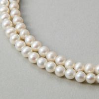 淡水真珠 ロングパールネックレス 120cm(3倍ロング) 4.0-5.0mm A～BB ポテト 引き輪(silver) [n4][11-972][120cm ロング][人気 ロングセラー]（真珠 ネックレス ベビーパール）（普段使い 大人カジュアル）