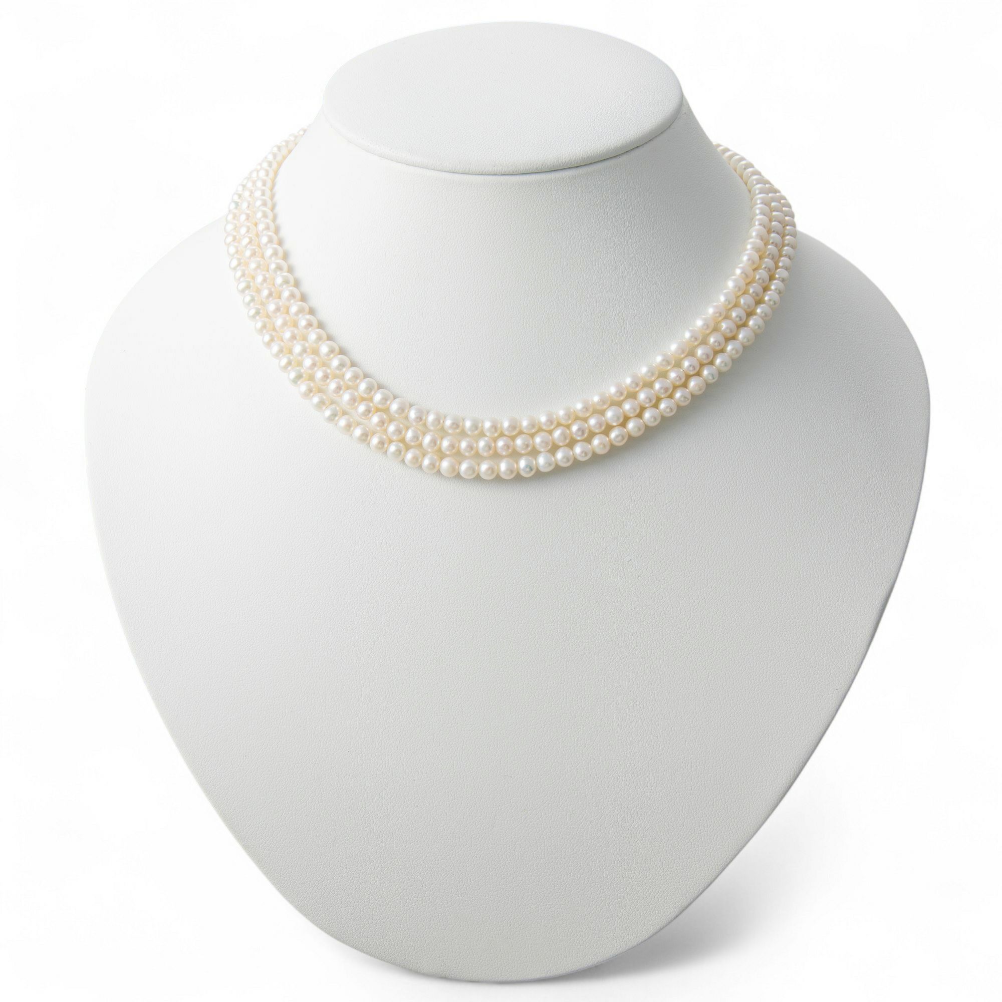 淡水真珠 ロングパールネックレス 120cm(3倍ロング) 4.0-5.0mm A～BB ポテト 引き輪(silver) [n4][11-972][120cm ロング][人気 ロングセラー]（真珠 ネックレス ベビーパール）（普段使い 大人カジュアル）