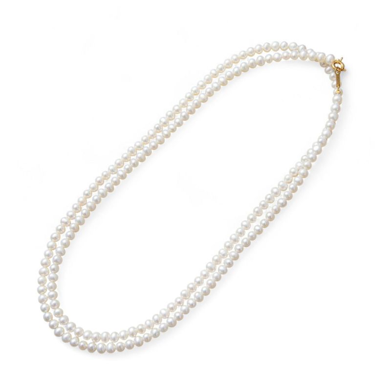 淡水真珠 ロングパールネックレス 80cm(2倍ロング) 4.0-5.0mm A～BB ポテト 引き輪(silver) [n4][11-971][80cm ロング][人気 ロングセラー]（真珠 ネックレス ベビーパール）（普段使い 大人カジュアル）