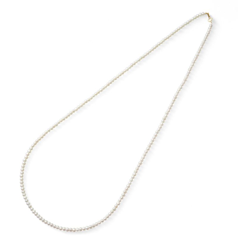 淡水真珠 ロングパールネックレス 80cm(2倍ロング) 4.0-5.0mm A～BB ポテト 引き輪(silver) [n4][11-971][80cm ロング][人気 ロングセラー]（真珠 ネックレス ベビーパール）（普段使い 大人カジュアル）