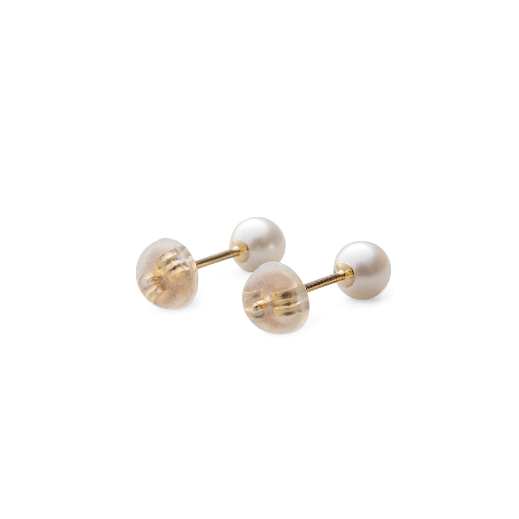あこや真珠 スタッドピアス4.5-5.0mm K14WG/K18YG