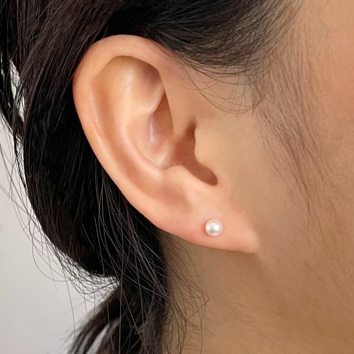 あこや真珠 スタッドピアス4.5-5.0mm K14WG/K18YG