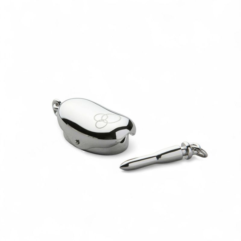 ビーンズ型クラスプ（差し込み式 留め具） Mサイズ K14WG ホワイトゴールド [n4]（真珠ネックレス 加工用）