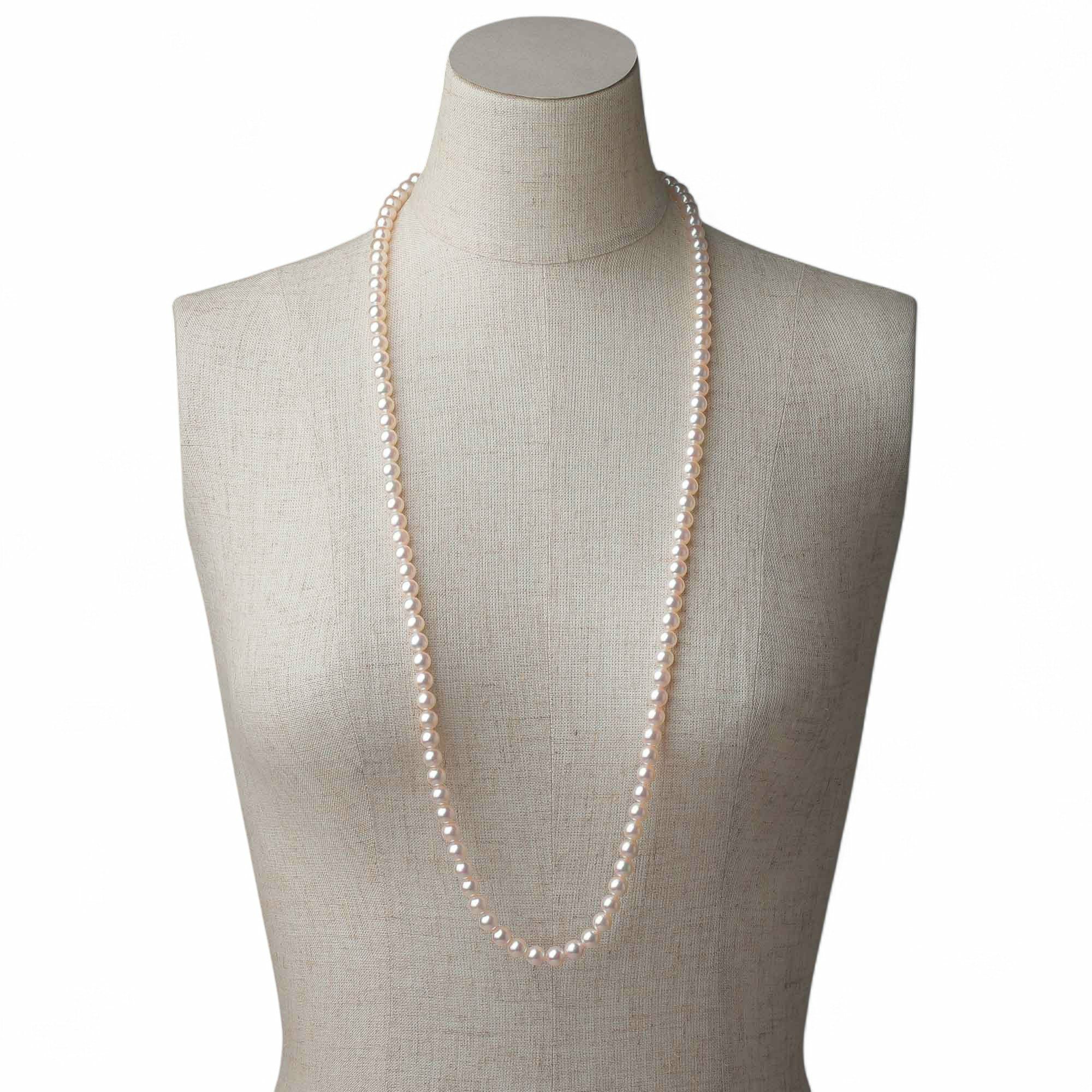 花珠真珠 ロングネックレス7.0-7.5mm -GOOD Quality-