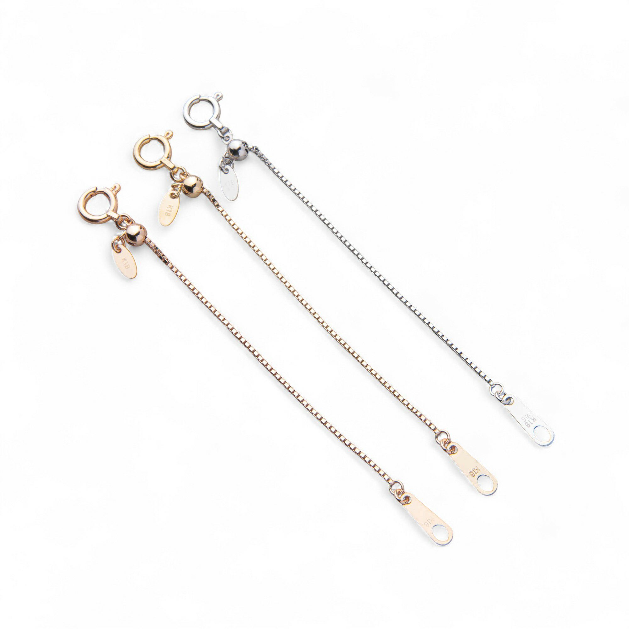 アジャスター チェーン最長6cm　K18WG/YG/PG