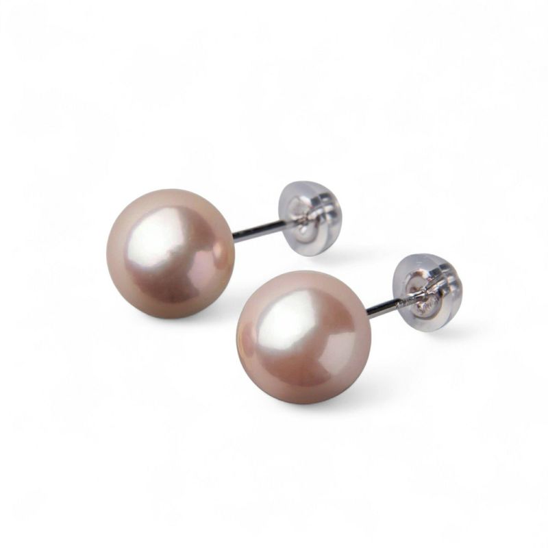 Bubble 淡水真珠 ピアス ピンク　8.5mmUP K14WG/K18YG