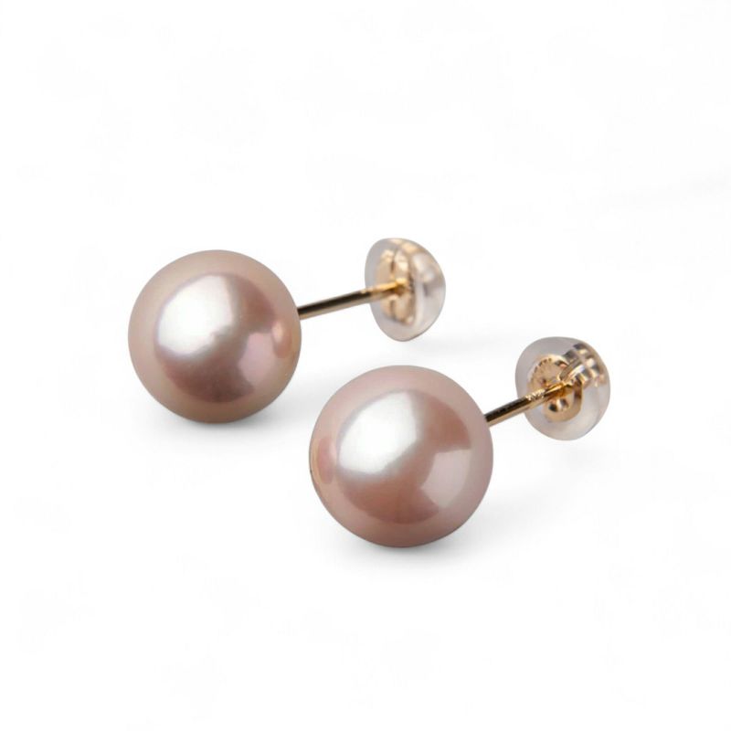 Bubble 淡水真珠 ピアス ピンク　8.5mmUP K14WG/K18YG
