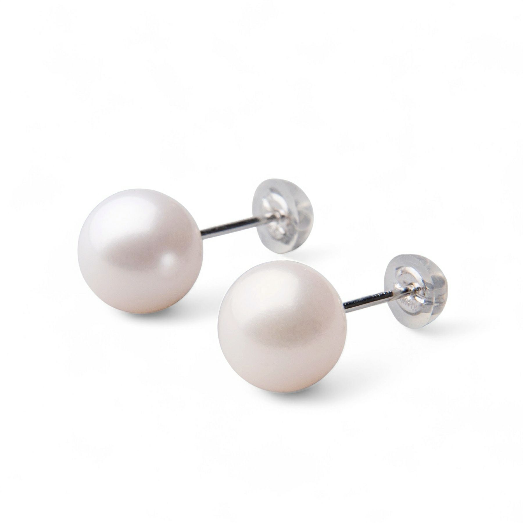 淡水真珠 パールピアス ホワイト系 9.0-9.5mm A～BB  K14WG ホワイトゴールド [n3][53-5038]（真珠 ピアス スタッド）（フォーマル 入学式）
