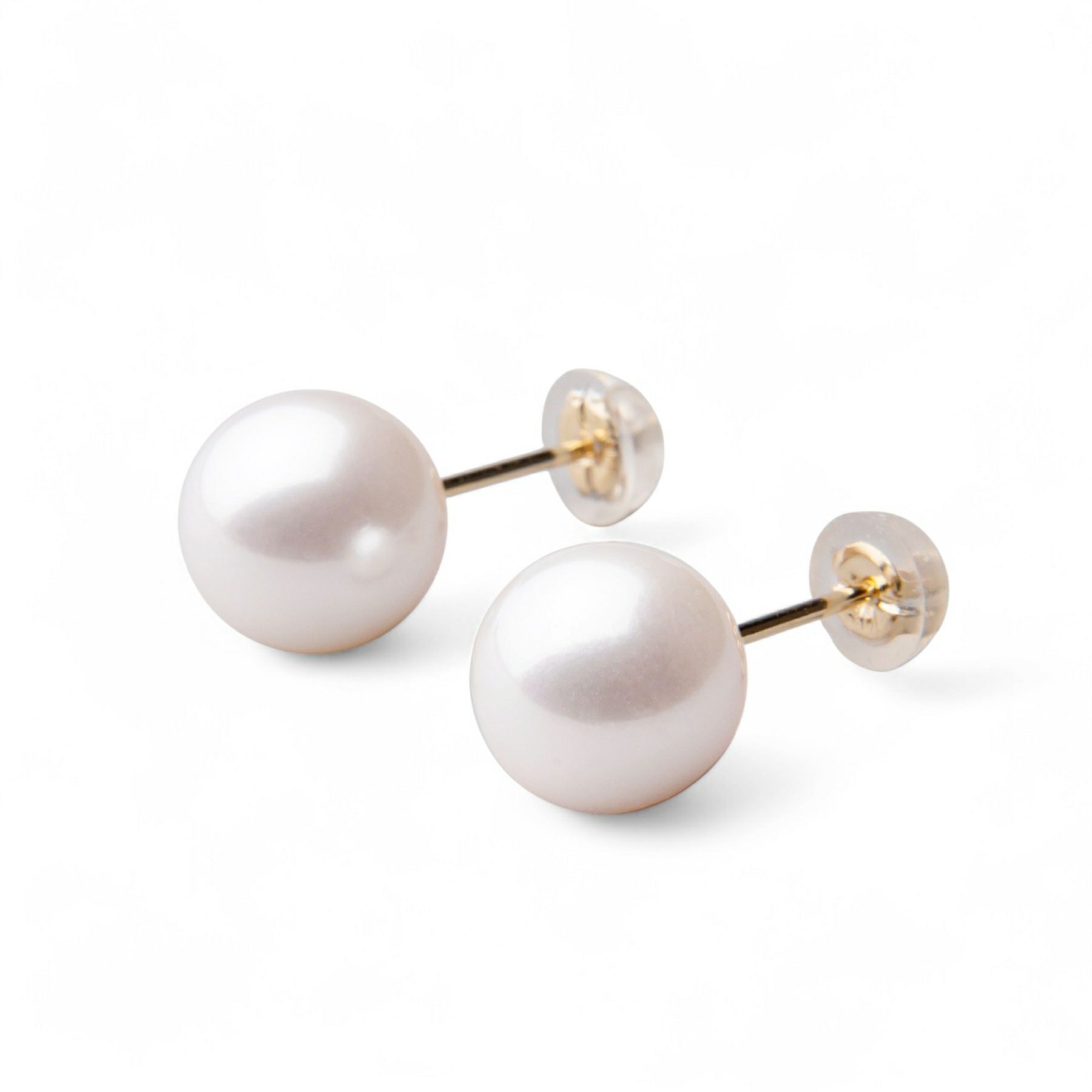 淡水真珠 パールピアス ホワイト系 9.0-9.5mm A～BB  K14WG ホワイトゴールド [n3][53-5038]（真珠 ピアス スタッド）（フォーマル 入学式）