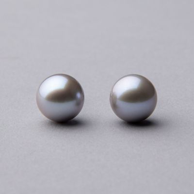 あこや真珠 ピアス8.0-8.5mm K14WG グレー | Pearl for Life by 真珠 