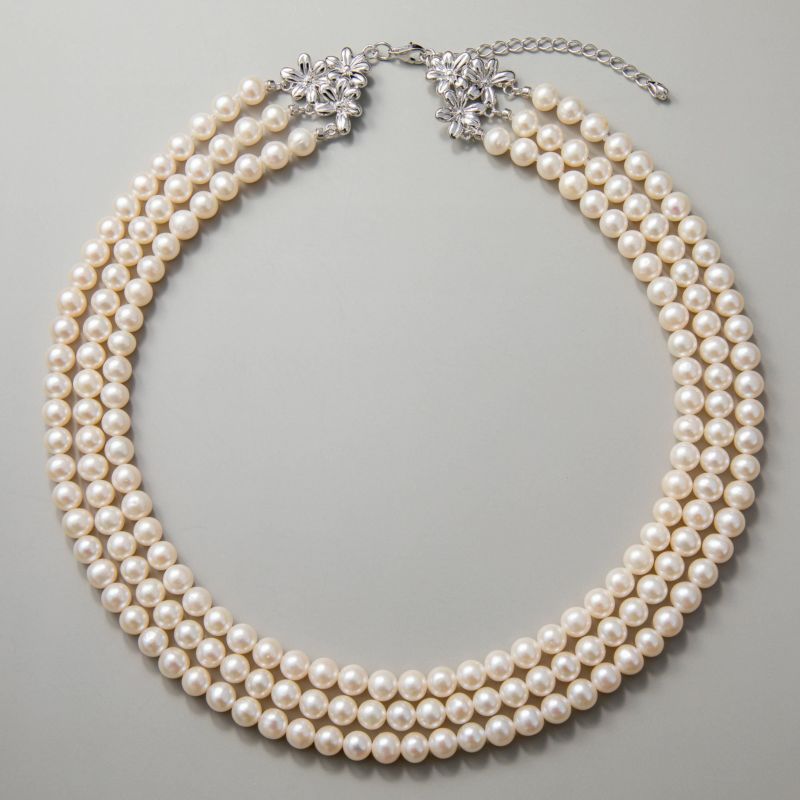 淡水真珠 3連ネックレス6.5-7.0mm | 淡水真珠ネックレス