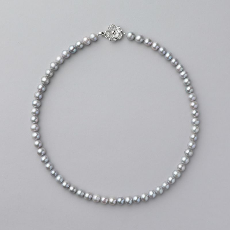 淡水真珠 ネックレス7.0-7.5mm グレー | 淡水真珠ネックレス