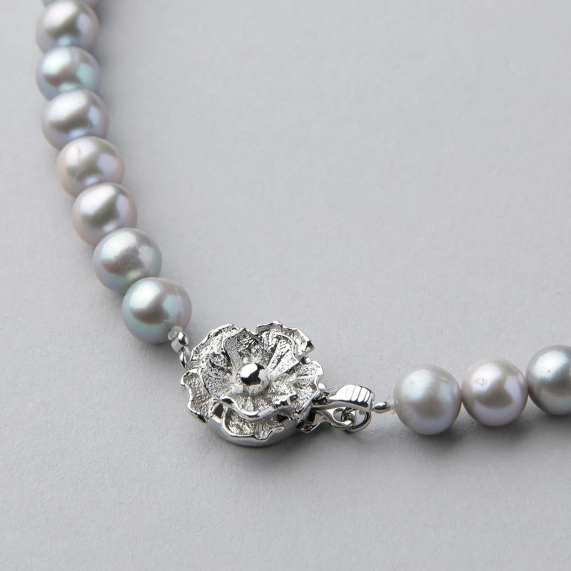 淡水真珠 ネックレス7.0-7.5mm グレー | 淡水真珠ネックレス