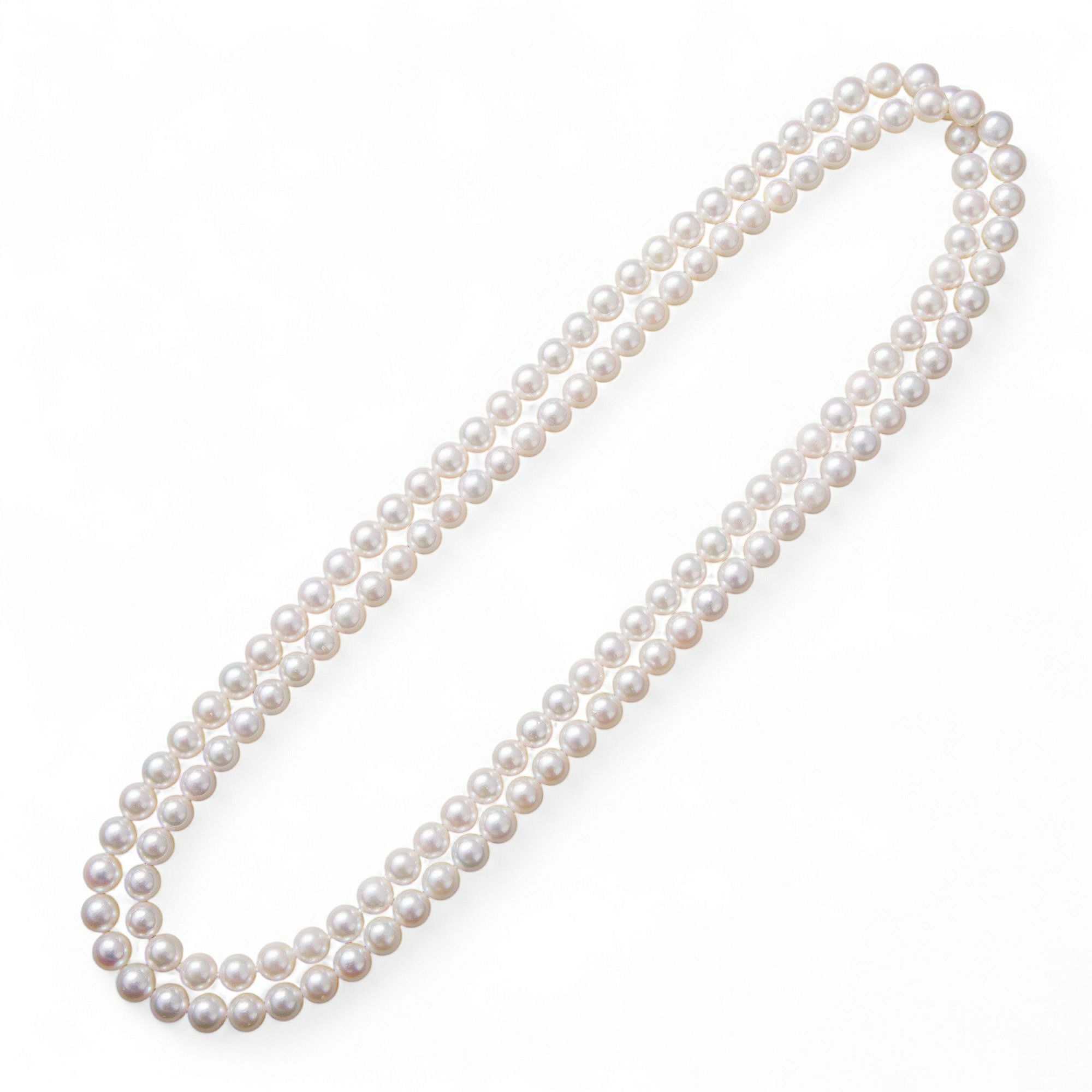 あこや真珠 ロングネックレス7.0-7.5mm 100cm | 7.0-8.0mm 
