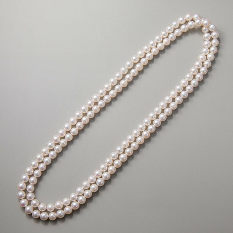 あこや真珠 ロングネックレス7.0-7.5mm　100cm