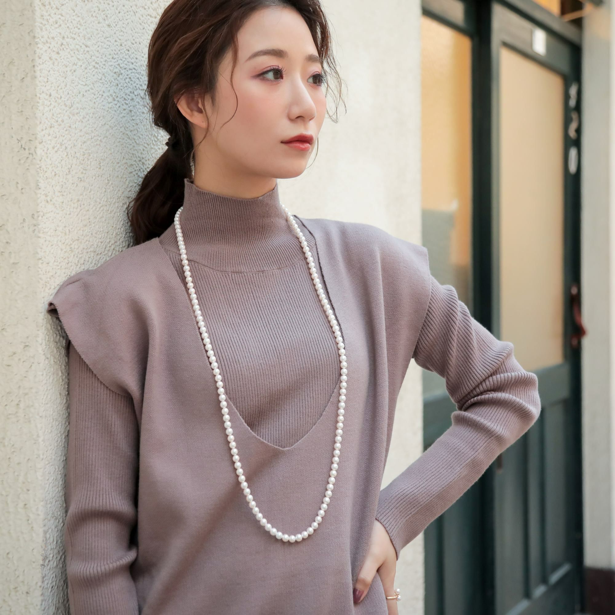 あこや真珠 ロングネックレス7.0-7.5mm　100cm