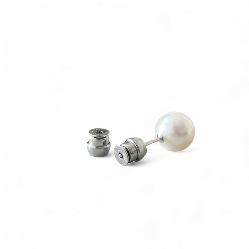 【ネコポス送料無料】ピアスロックミニ(ペア売) クリスメラキャッチ アレルギーフリー/サージカルステンレス 落ちにくい ピアスキャッチ！特許取得 安心医療用素材 [n3]（真珠 パールピアス）