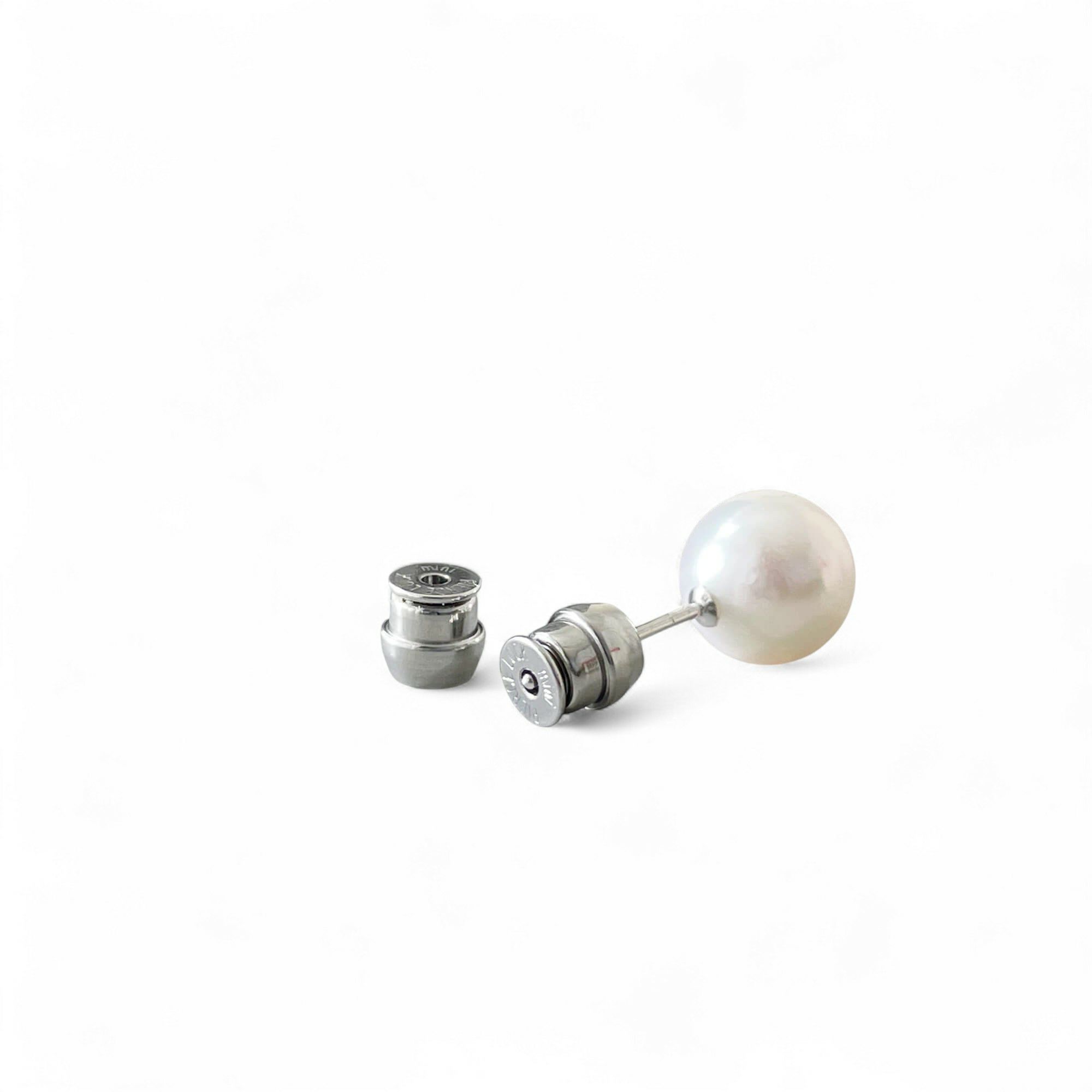 【ネコポス送料無料】ピアスロックミニ(ペア売) クリスメラキャッチ アレルギーフリー/サージカルステンレス 落ちにくい ピアスキャッチ！特許取得 安心医療用素材 [n3]（真珠 パールピアス）