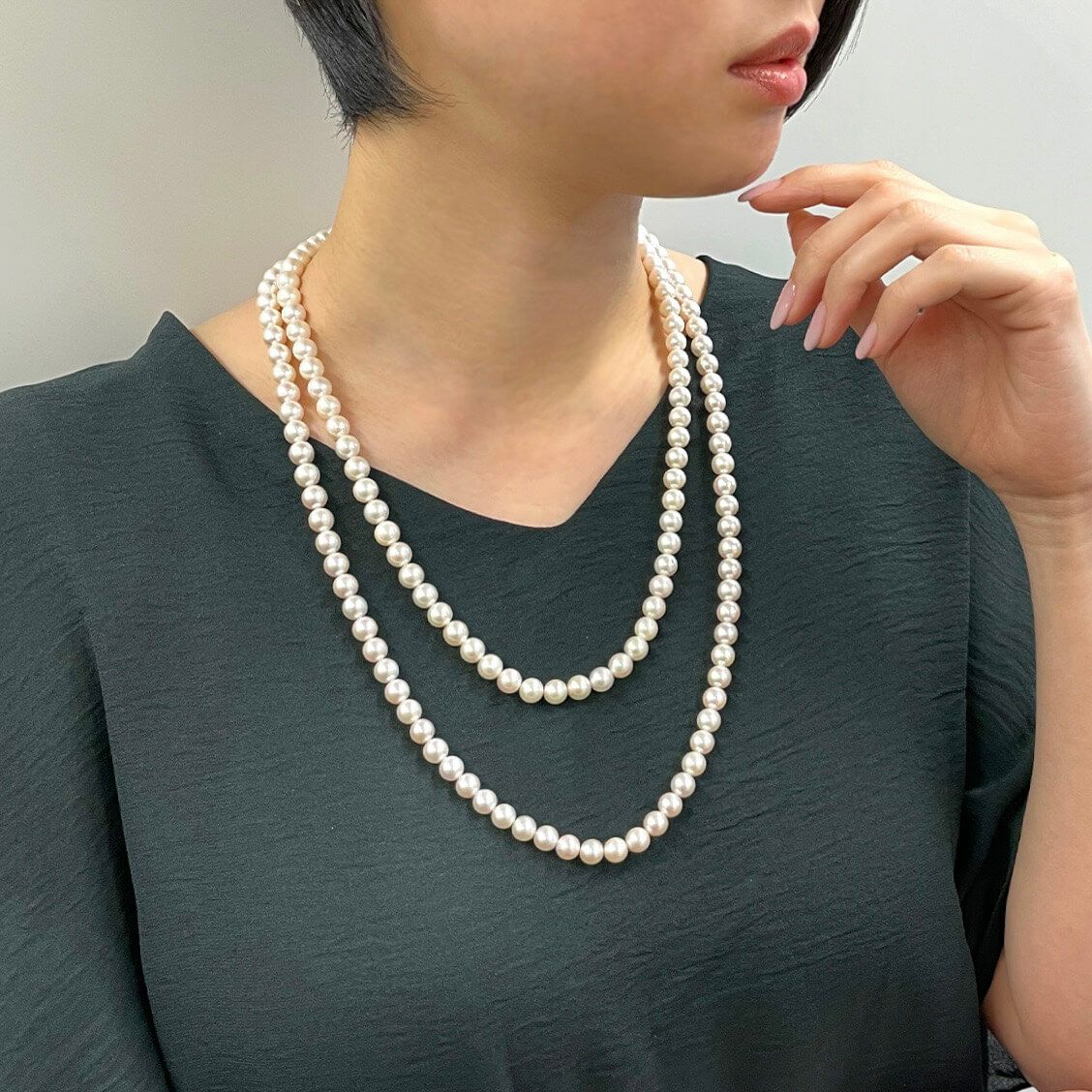 あこや真珠 ロングネックレス7.5-8.0mm 120cm | 7.0-8.0mm 