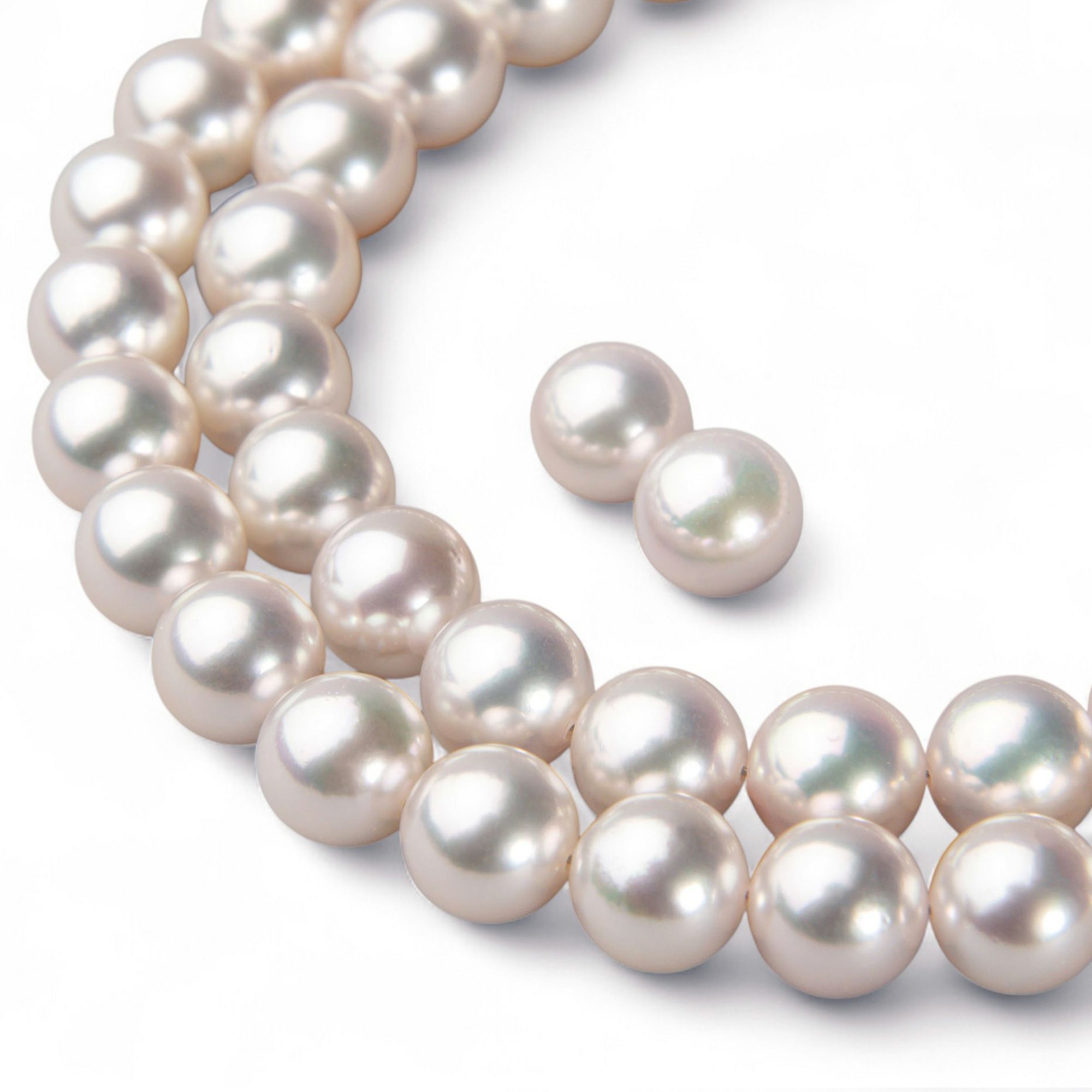 花珠真珠 ネックレス 2点セット【希少な大珠】9.0-9.5mm ≪グッドクオリティ花珠≫ AAA 花珠鑑別書付 パールネックレス パールピアス イヤリング [n5][80-4475]（真珠ネックレス アコヤ真珠 本真珠 高品質）（冠婚葬祭 フォーマル 入学式 卒業式 成人式 厄除け）