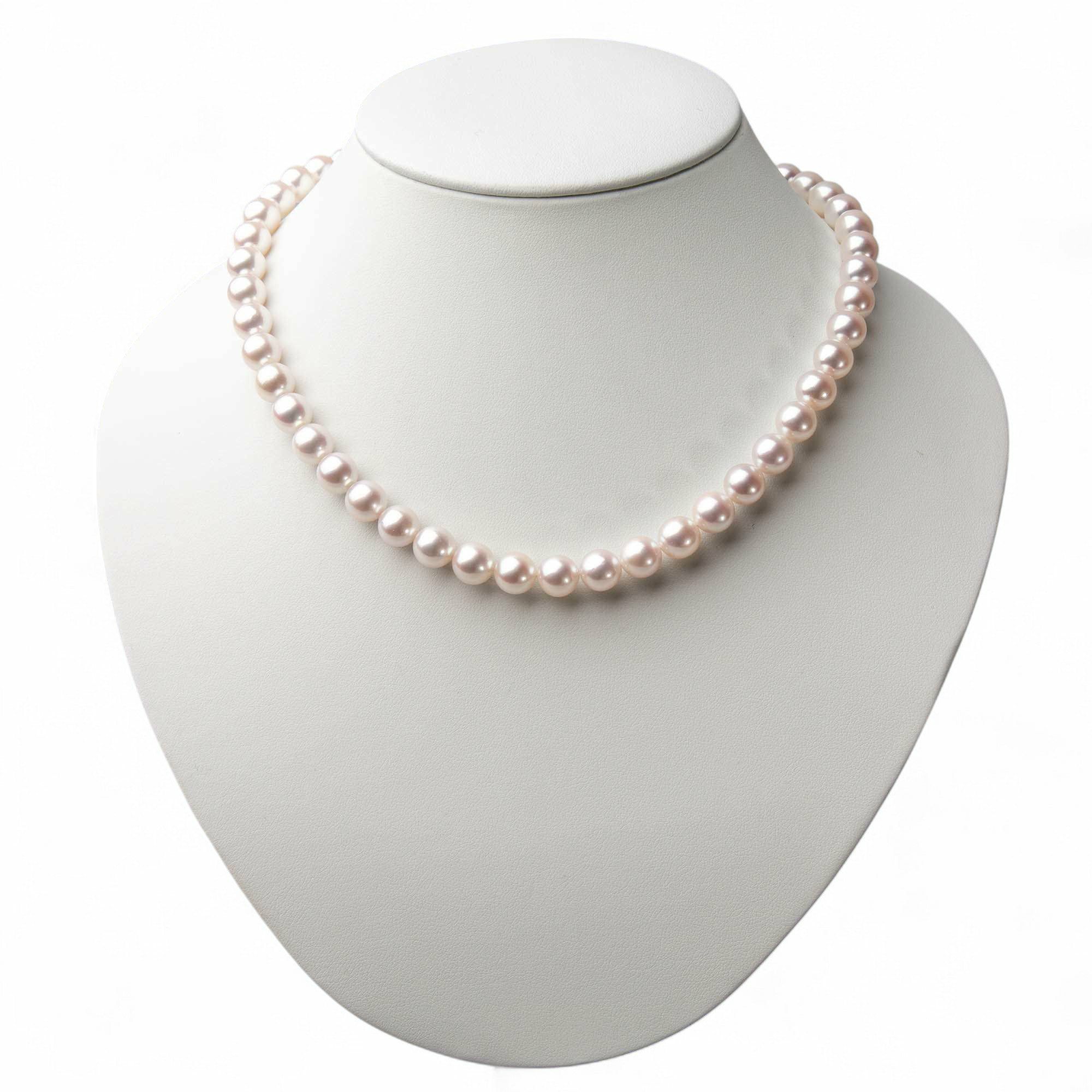 花珠真珠 ネックレス 2点セット【希少な大珠】9.0-9.5mm ≪グッドクオリティ花珠≫ AAA 花珠鑑別書付 パールネックレス パールピアス イヤリング [n5][80-4475]（真珠ネックレス アコヤ真珠 本真珠 高品質）（冠婚葬祭 フォーマル 入学式 卒業式 成人式 厄除け）