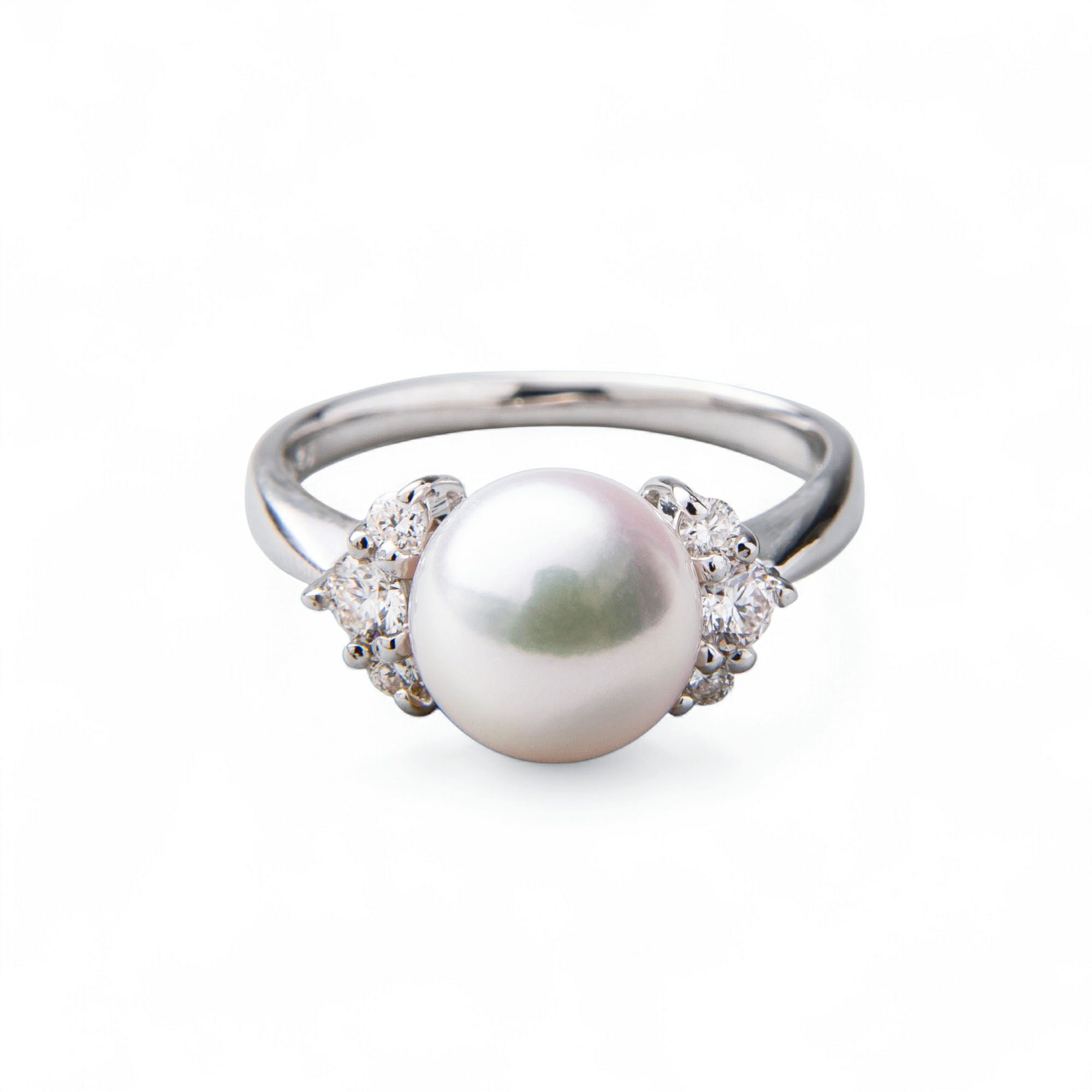 オーロラ花珠真珠 リング8.5-9.0mm PT900 -Premium- | 花珠真珠リング 