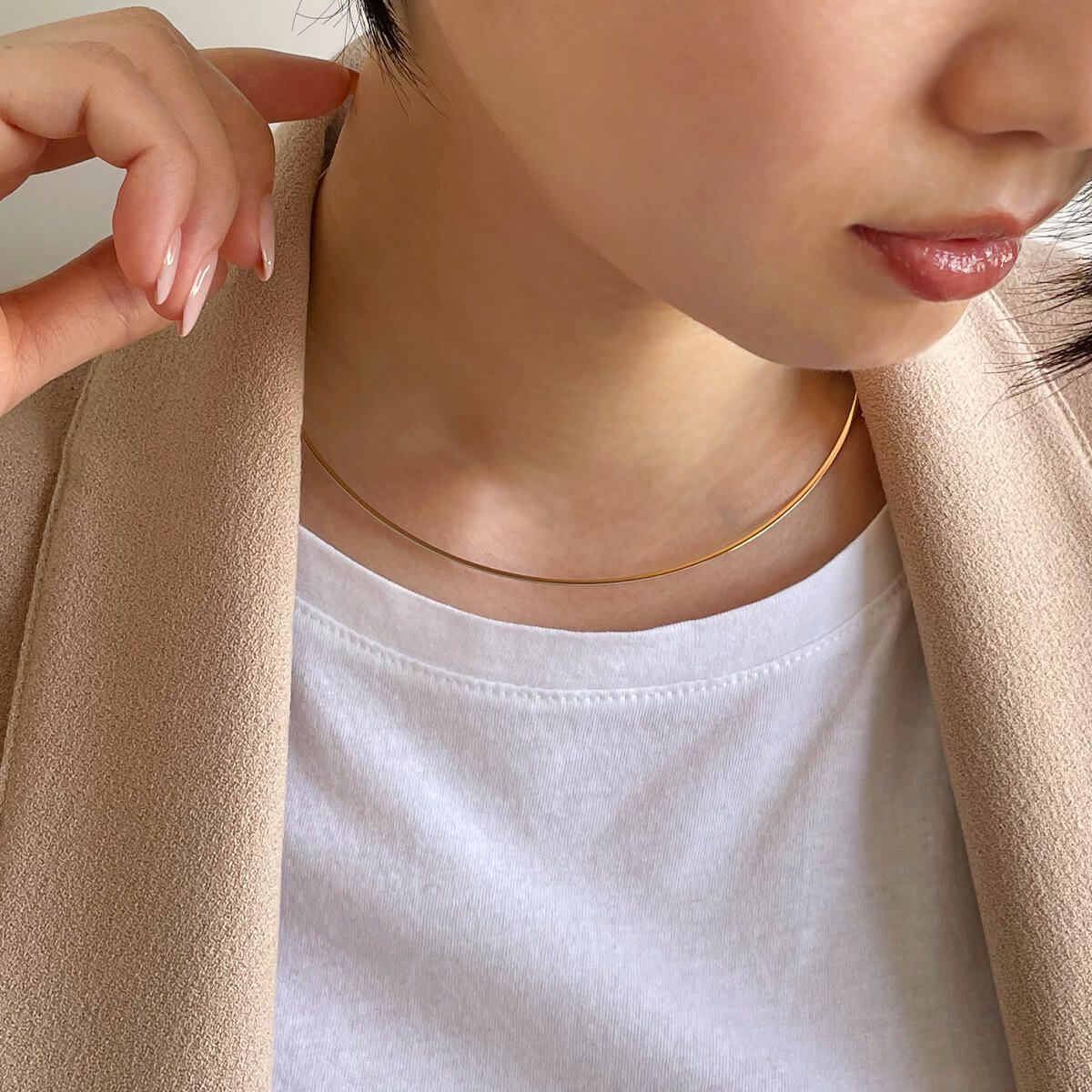 オメガネックレス 約1.5mmK18WG/YG(リバーシブル) | チェーン・金具