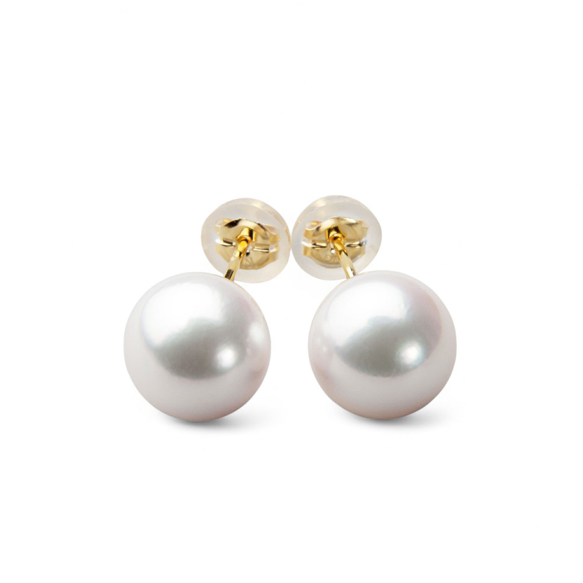 オーロラ花珠真珠 ピアス8.5-9.0mm K18YG | 花珠真珠ピアス・イヤリング