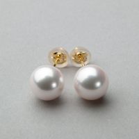 オーロラ花珠真珠 ピアス8.5-9.0mm K18YG | 花珠真珠ピアス