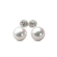 オーロラ花珠真珠 鑑別書付 パールピアス ホワイト系 8.5-9.0mm AAA Pt900 プラチナ[n4]（あこや真珠 ピアス スタッド）（冠婚葬祭 フォーマル 記念日 プレゼント）