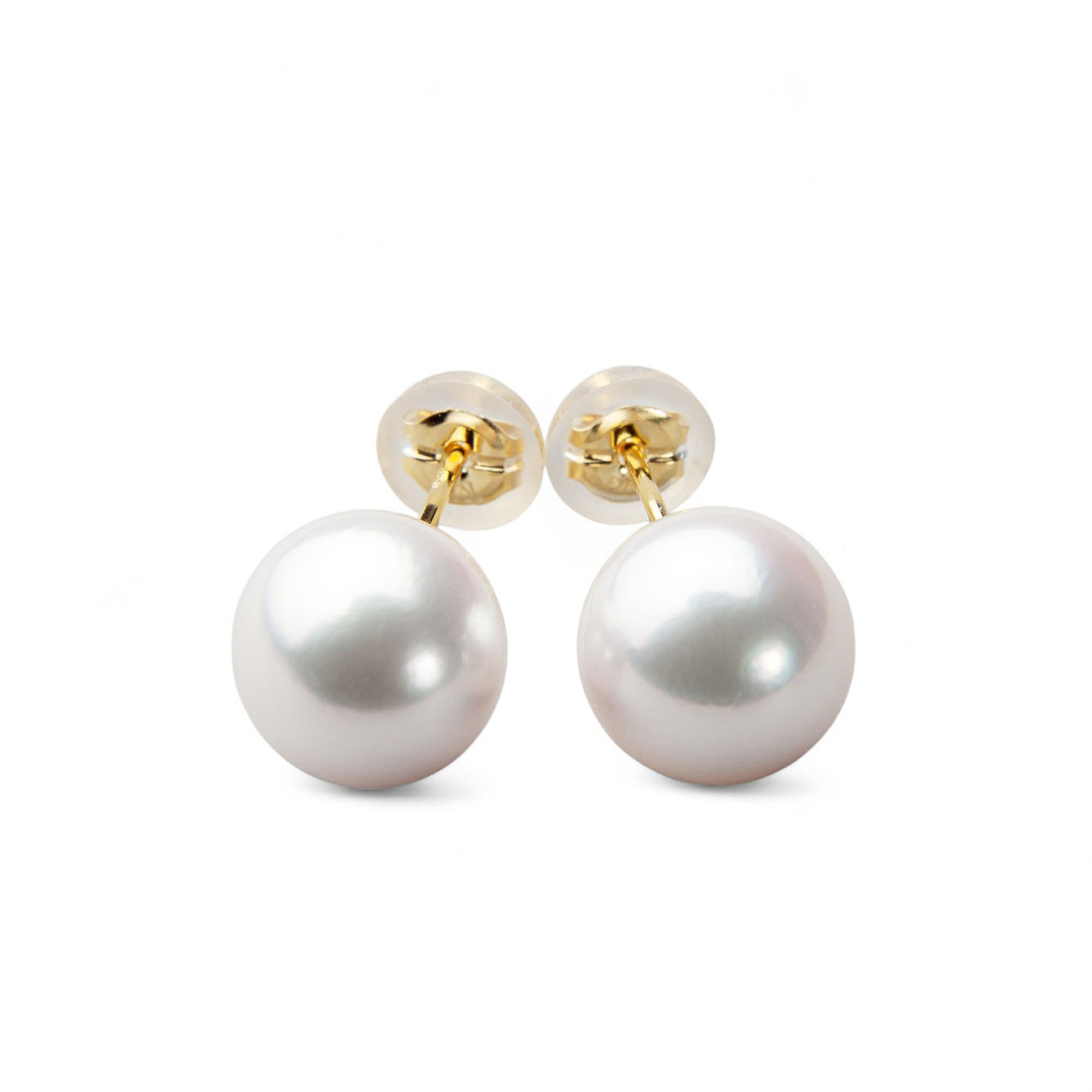 あこや真珠 パールピアス ホワイト系 8.5-9.0mm AAB  K18 ゴールド [n3]（真珠 ピアス スタッド）（冠婚葬祭 フォーマル 入学式 卒業式 成人式）
