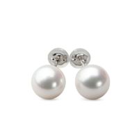 あこや真珠 パールピアス ホワイト系 8.5-9.0mm AAB  Pt900 プラチナ [n3]（真珠 ピアス スタッド）（冠婚葬祭 フォーマル 入学式 卒業式 成人式）