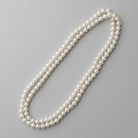 あこや真珠 ロングパールネックレス 100cm ホワイト系 7.5-8.0mm B～CB～CB～C  ラウンド～セミラウンド ノンクラスプ（クラスプなし）[n2][100cm ロング] （真珠 ネックレス）（フォーマル パーティ 入学式 卒業式）