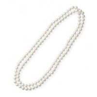 あこや真珠 ロングパールネックレス 100cm ホワイト系 7.5-8.0mm B～CB～CB～C  ラウンド～セミラウンド ノンクラスプ（クラスプなし）[n2][100cm ロング] （真珠 ネックレス）（フォーマル パーティ 入学式 卒業式）
