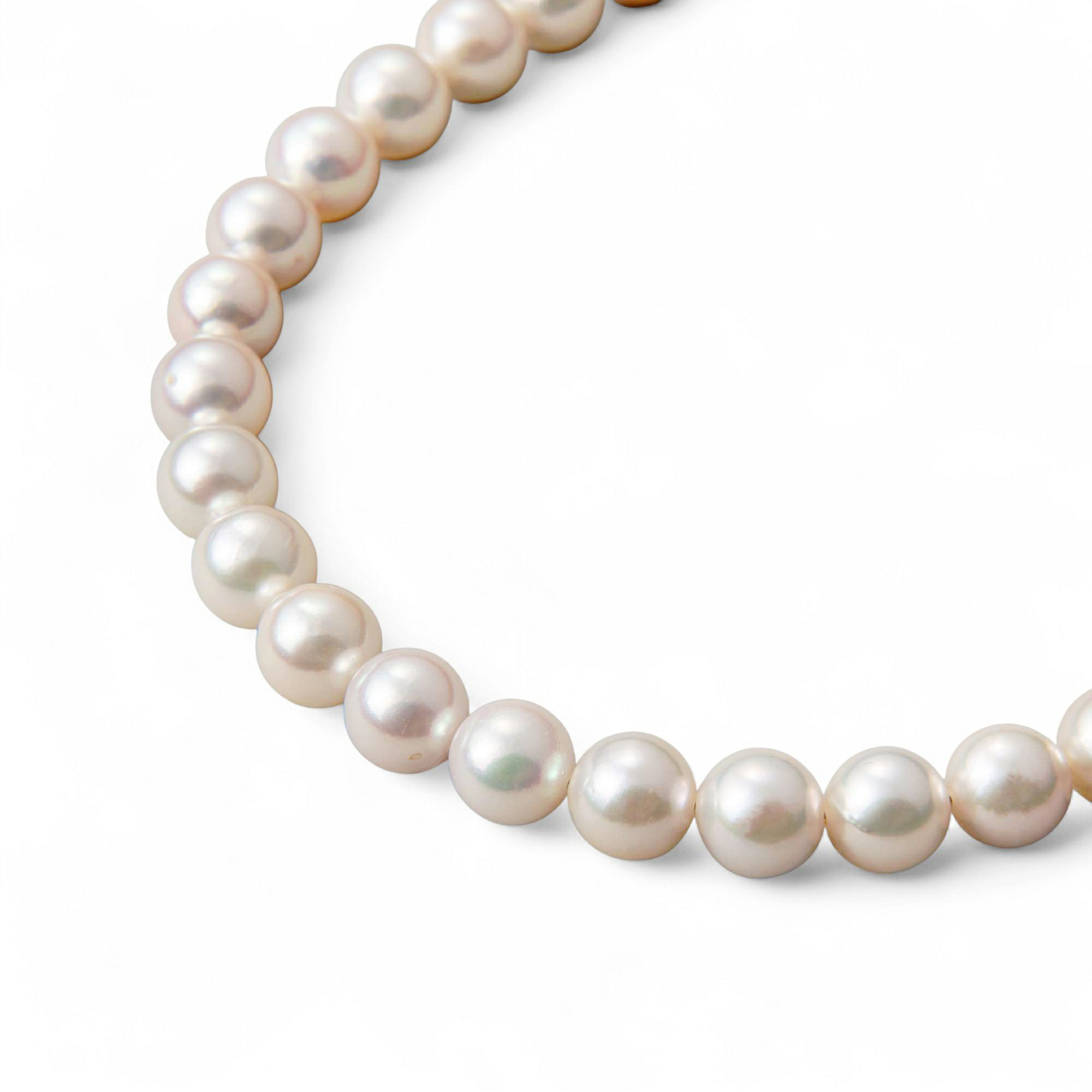 雑誌掲載★ あこや真珠 ロングパールネックレス 60cm マチネーレングス ホワイト系 8.0-8.5mm BBB～C  ラウンド～セミラウンド [n2][60cm ロング]（真珠 ネックレス）（フォーマル パーティ 入学式 卒業式）