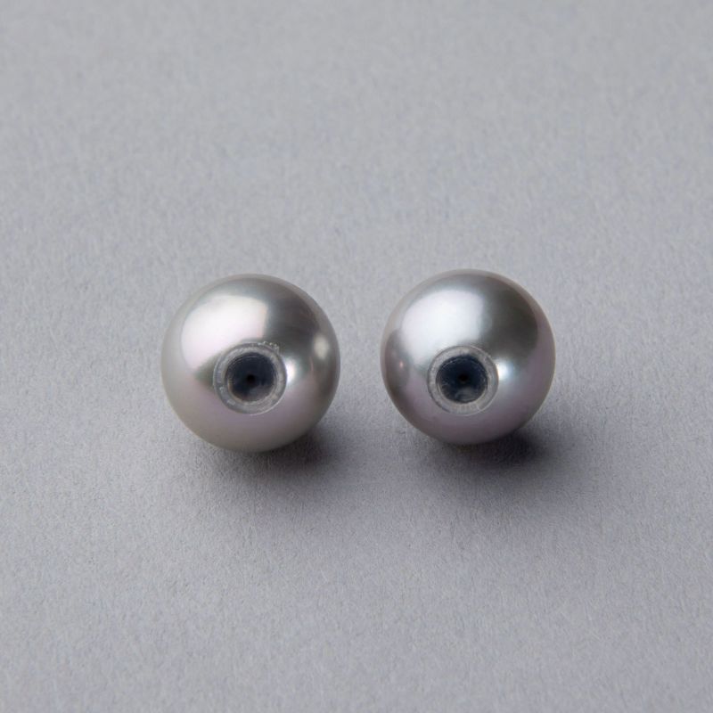 選べる3色 淡水パール ピアスキャッチ ～Bubble(バブル)～ 大粒 9.0-9.5mm ホワイト/ピンク/グレー系　ラウンド パールキャッチ （※1年間修理無償対応）[n4]（真珠 ピアス 本真珠）（トレンド 大ぶり おしゃれ）