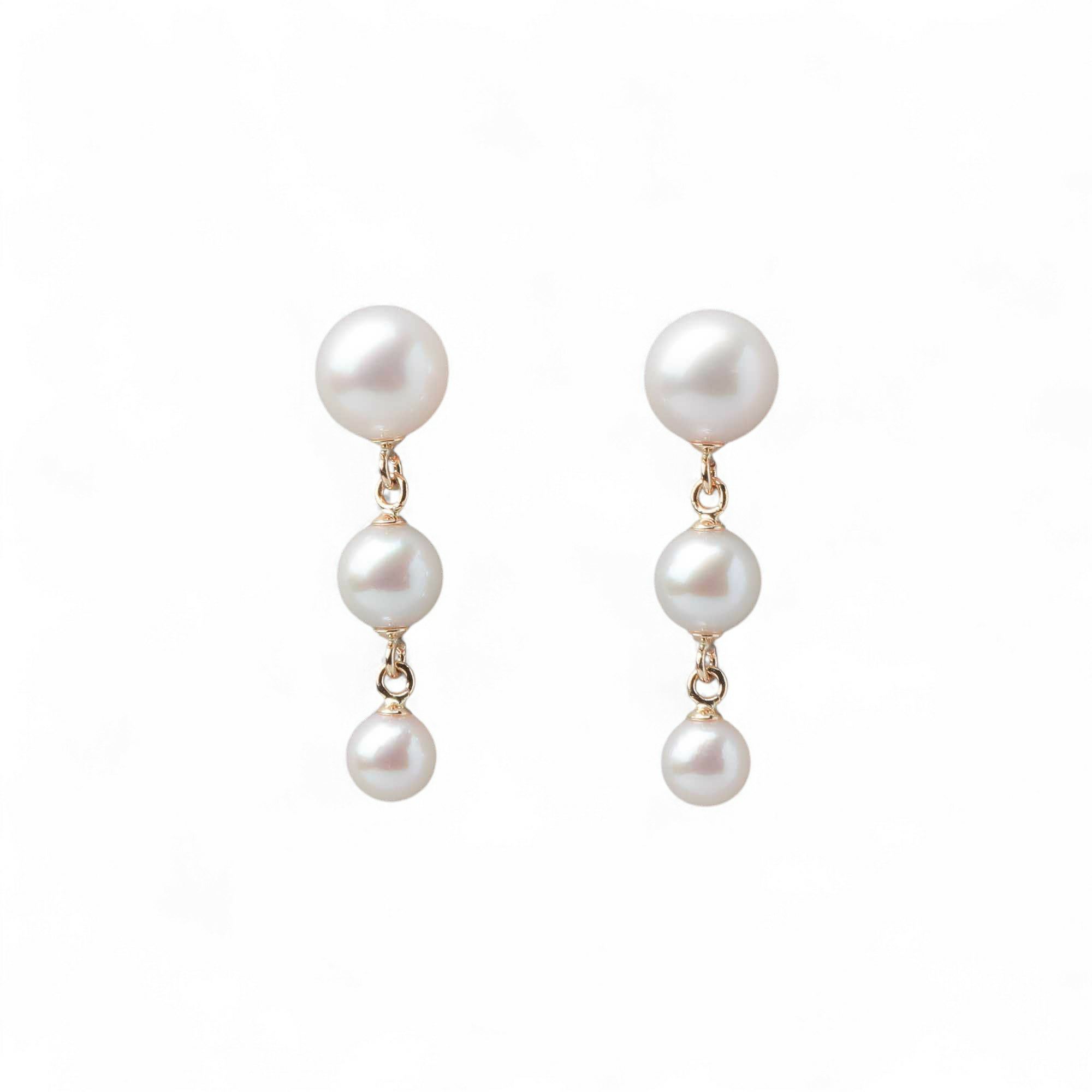 Carina あこや真珠 ピアス4.5-7.5mm K18YG/K14WG