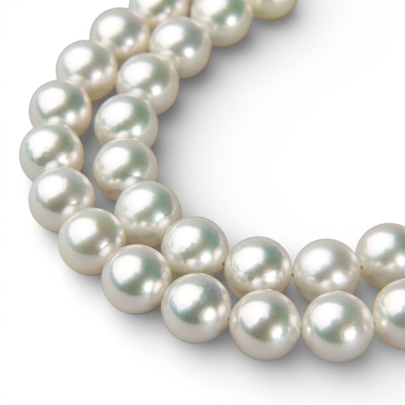 オーロラ花珠真珠 無調色 ネックレス 8.5-9.0mm ホワイト系(ナチュラル) ≪グッドクオリティ花珠≫ AAA 花珠鑑別書付 パールネックレス [n4]（卸直販 還元価格）（真珠ネックレス アコヤ真珠 高品質 本真珠）