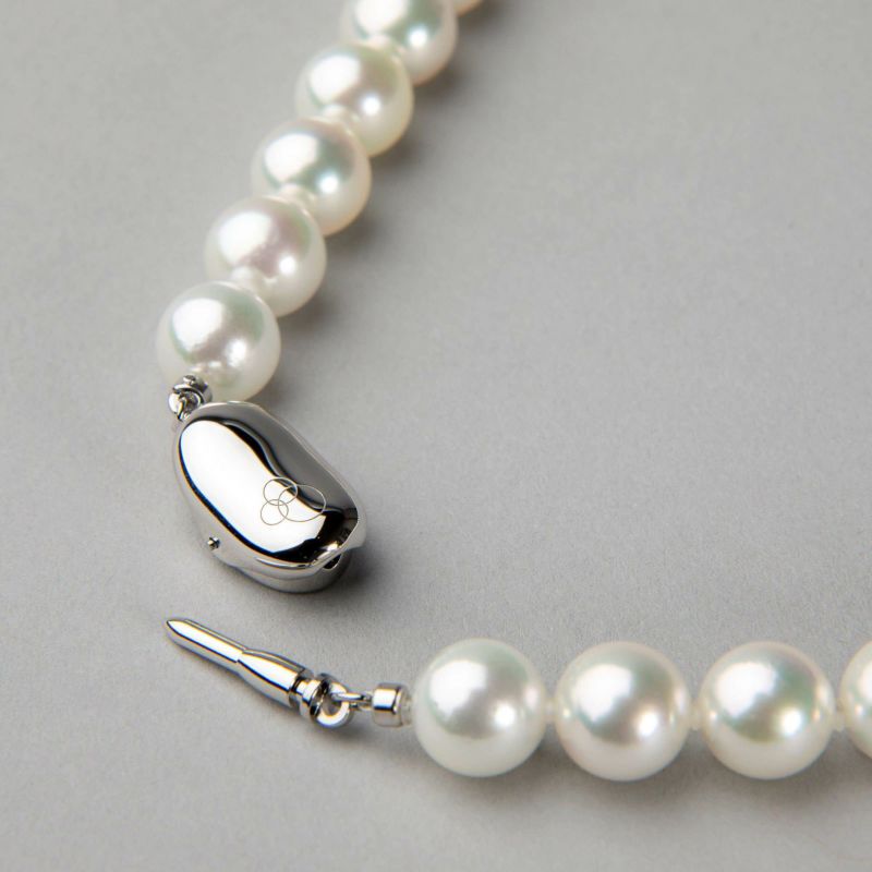 オーロラ花珠真珠 無調色 ネックレス 8.5-9.0mm ホワイト系(ナチュラル) ≪グッドクオリティ花珠≫ AAA 花珠鑑別書付 パールネックレス [n4]（卸直販 還元価格）（真珠ネックレス アコヤ真珠 高品質 本真珠）