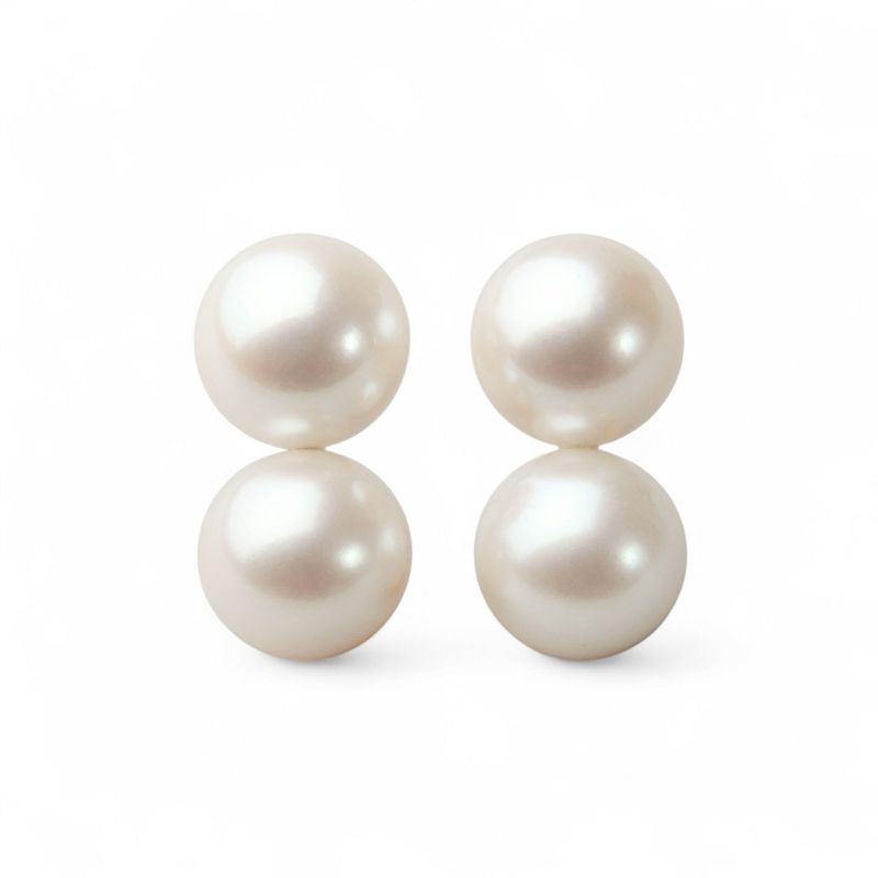 淡水真珠 ツートンカラー パールピアス ～Bubble(バブル)～ ホワイト系 9.0-10.0mm 大珠 K14WG  ホワイトゴールド [n4]（淡水パール 本真珠）（トレンド 大ぶり おしゃれ）6月誕生石