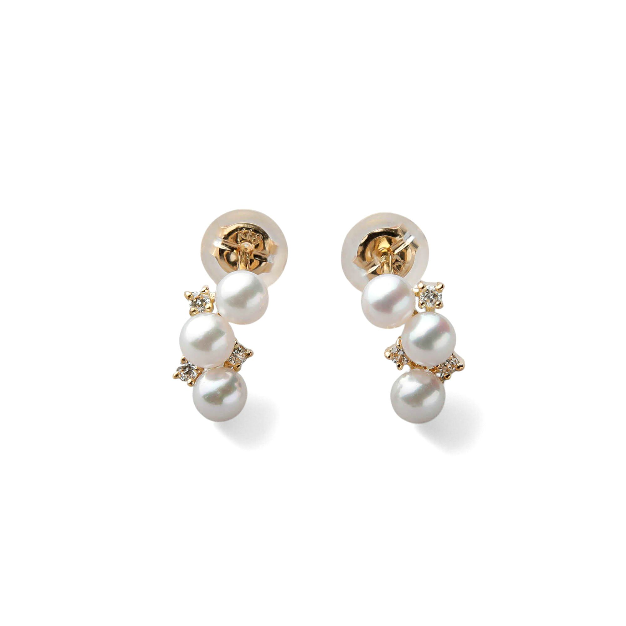 Petit Claire あこや真珠 ピアス　3.0-3.5mm K18YG